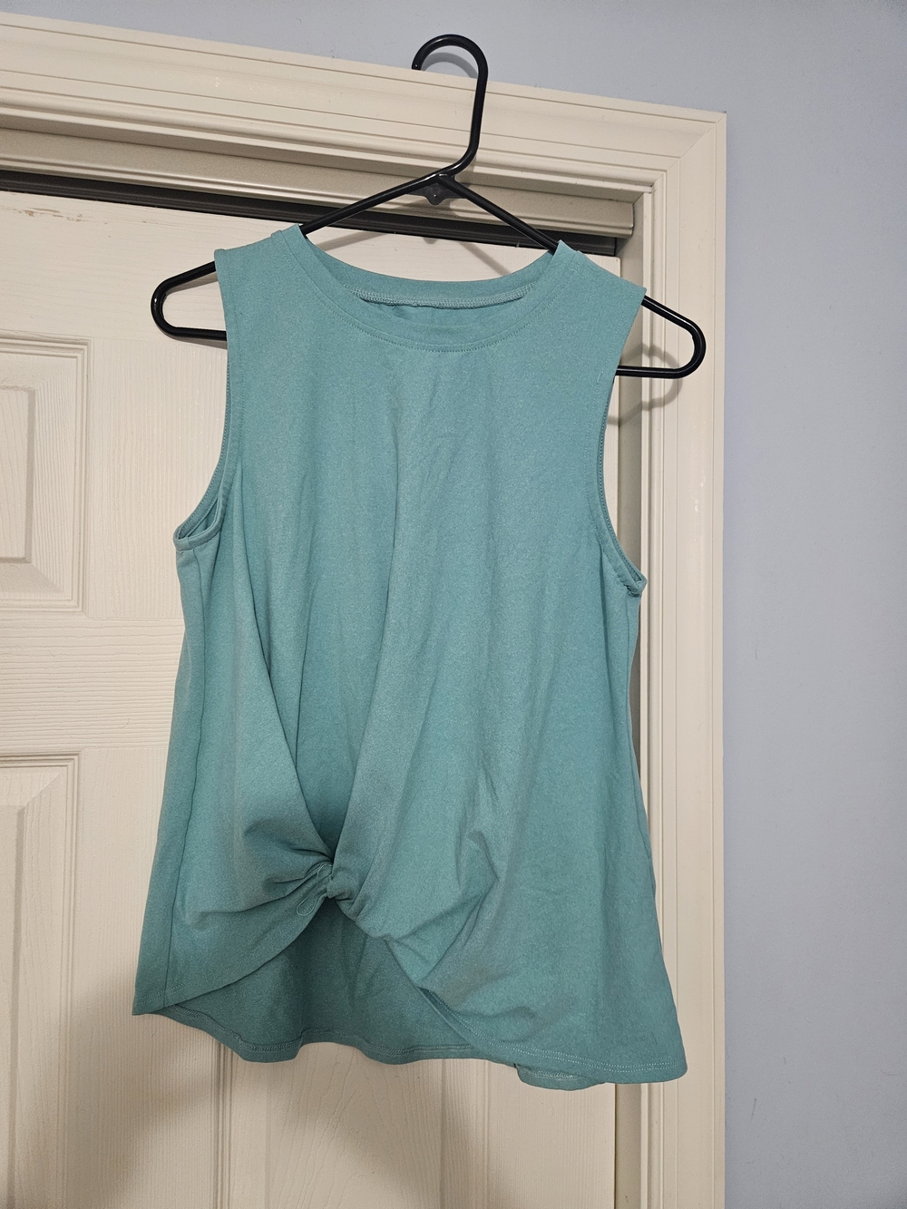 Sleeveless Twist-Front Tank Top in Aqua